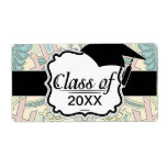 art nouveau abstract elegant pastel pattern grad custom shipping labels