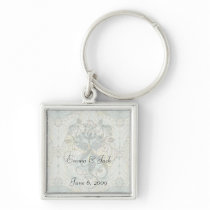 art nouveau abstract ornate pattern keychain