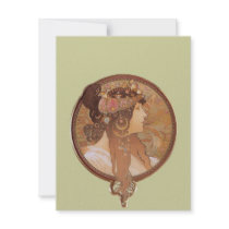 Art Nouveau - Alphonse Mucha Byzantine Head invitations by MyOtherPlanet Art Nouveau - Alphonse Mucha Byzantine Head invitations