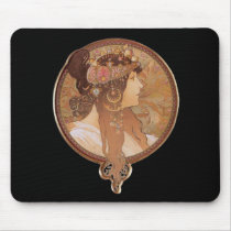 Art Nouveau - Alphonse Mucha Byzantine Head mousepads by MyOtherPlanet Art Nouveau - Alphonse Mucha Byzantine Head mousepads