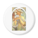Art Nouveau - Alphonse Mucha "Flower" Fridge Magnets