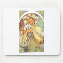 Art Nouveau - Alphonse Mucha "Flower" mousepads by MyOtherPlanet Art Nouveau - Alphonse Mucha "Flower" mousepads