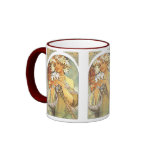 Art Nouveau - Alphonse Mucha "Flower" Coffee Mug