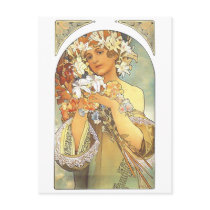 Art Nouveau - Alphonse Mucha "Flower" postcards by MyOtherPlanet Art Nouveau - Alphonse Mucha "Flower" postcards