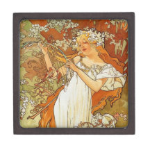 Art Nouveau Alphonse Mucha Spring Gift Box Premium Trinket Boxes
