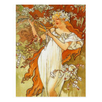 Art Nouveau Alphonse Mucha Spring Post Card