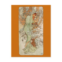 Art Nouveau - Alphonse Mucha - Winter postcards
