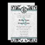 Art Nouveau Art Deco Damask Wedding Invitation