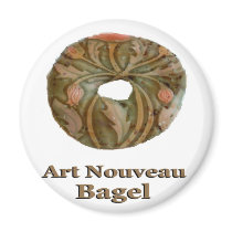 Art Nouveau Bagel Fridge Magnet