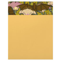 Art Nouveau Bats and Flowers Lettterhead letterhead by Cardgallery Art Nouveau Bats and Flowers Lettterhead letterhead