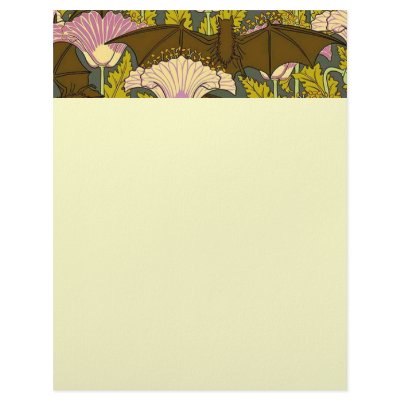 Art Nouveau Bats and Flowers Lettterhead Letterhead Design by Cardgallery