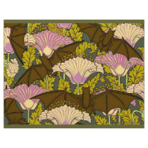 Art Nouveau Bats and Flowers Scrapbook Paper letterhead by Cardgallery Art Nouveau Bats and Flowers Scrapbook Paper letterhead