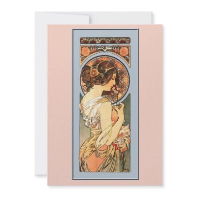 Art Nouveau Beautiful Bride Wedding Invitation by debinSC