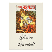 Art Nouveau Bicycle - Alphonse Mucha Invitations
