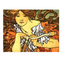 Art Nouveau Bicycle - Alphonse Mucha Post Card
