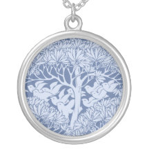 Art Nouveau Birds and Trees Pattern Necklace