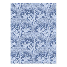 Art Nouveau Birds and Trees Pattern Postcard