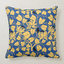 Art Nouveau Birds in The Tulip Tree Pattern PIllow