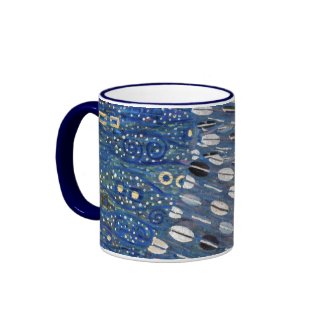 Art Nouveau Blue Gold Gustav Klimt Pattern Coffee Mug