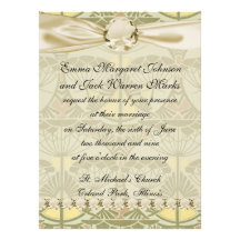 art nouveau botanical nature design custom invitations