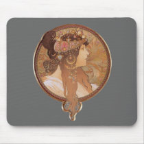 Art Nouveau - Byzantine Head, The Brunette mousepads by MyOtherPlanet Art Nouveau - Byzantine Head, The Brunette mousepads