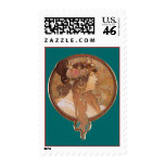 Art Nouveau - Byzantine Head, The Brunette Postage Stamp