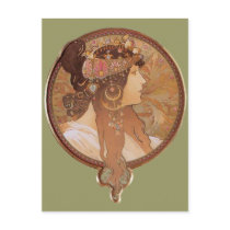 Art Nouveau - Byzantine Head, The Brunette postcards