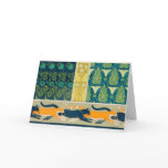 Art Nouveau Cats and Flowers Greeting Card