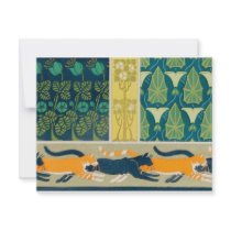 Art Nouveau Cats and Flowers invitations by msdespina Art Nouveau Cats and Flowers invitations