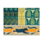 Art Nouveau Cats and Flowers Postcards