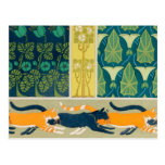 Art Nouveau Cats and Flowers Postcards