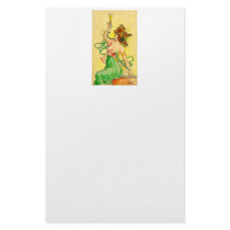 Art Nouveau Champaine Lady stationery