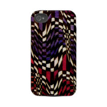 Art Nouveau Chequered Wave Pattern Case-Mate Tough Tough Iphone 4 Covers