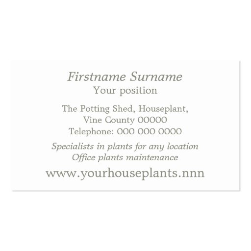 Art nouveau clematis business card template (back side)