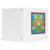 Art Nouveau Daffodil Stain Glass Frame Vinyl Binder