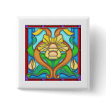 Art Nouveau Daffodil Stain Glass Frame Pins