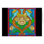 Art Nouveau Daffodil Stain Glass Frame Cards