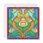 Art Nouveau Daffodil Stain Glass Frame Custom Invitation