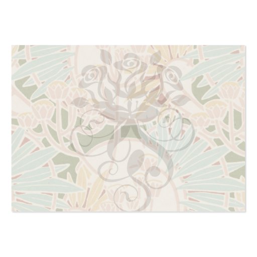 art nouveau decorative foliage floral business cards (back side)