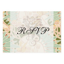 art nouveau decorative foliage floral business cards