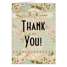 art nouveau decorative foliage floral greeting card