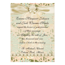art nouveau decorative foliage floral invite