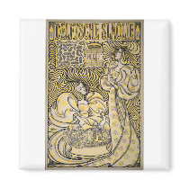 Art Nouveau Delftsche Slaolie Delft magnets