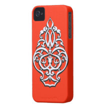 Art nouveau design element over Tangerine Tango iPhone 4 Cover