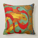 Art Nouveau Fish and Peacock Throw Pillows