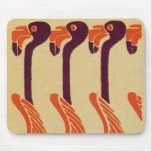 Art Nouveau Flamingos - Mousepad