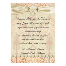 art nouveau floral art custom invite
