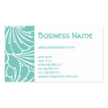 Art Nouveau Floral Flowers Chic Turquoise Pattern Business Card Template