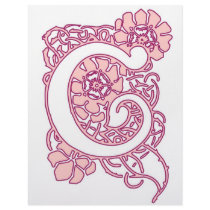Art Nouveau Floral Monogram C Custom Letterhead