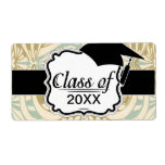 art nouveau floral swirl pattern neutrals grad personalized shipping label
